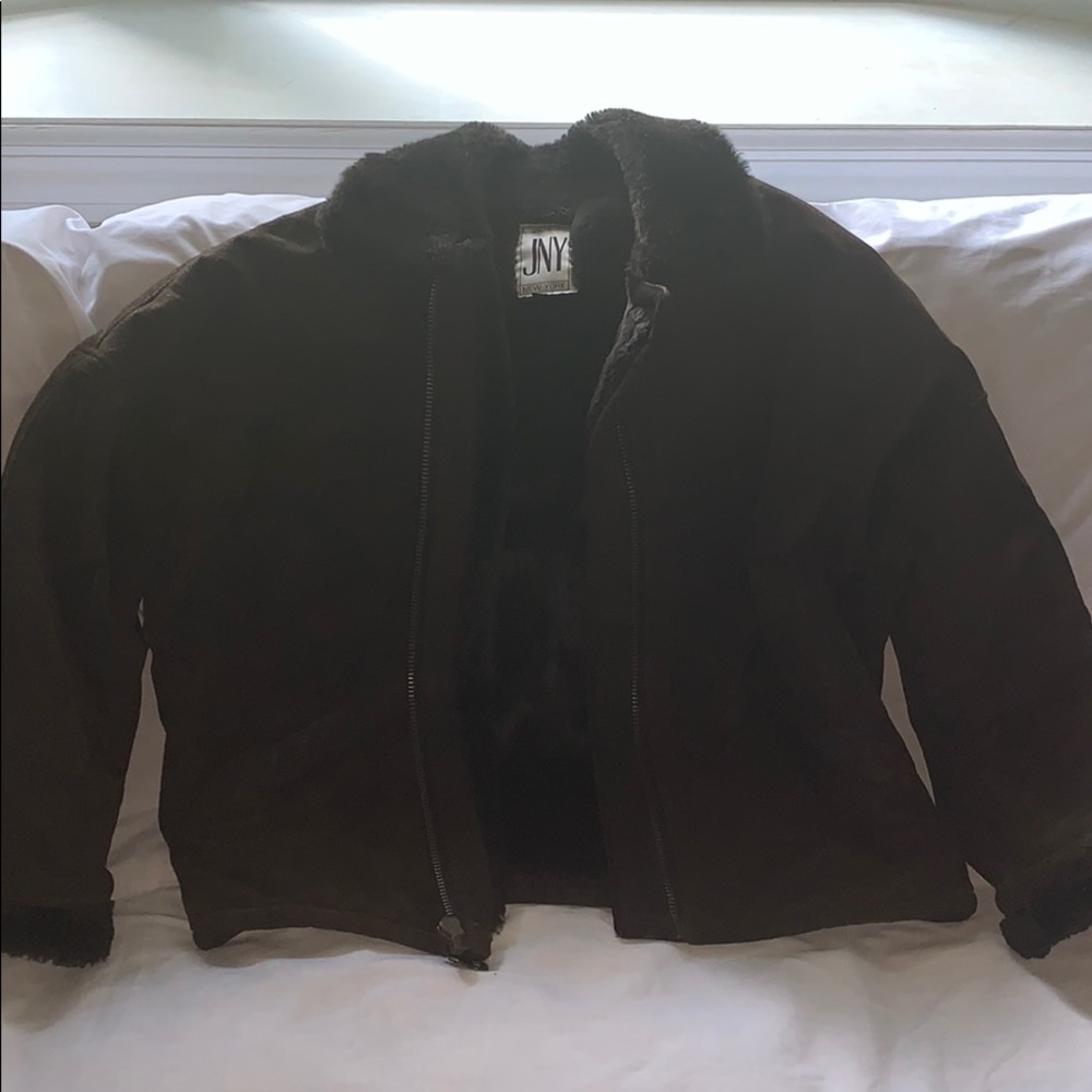 JNY women’s leather brown coat